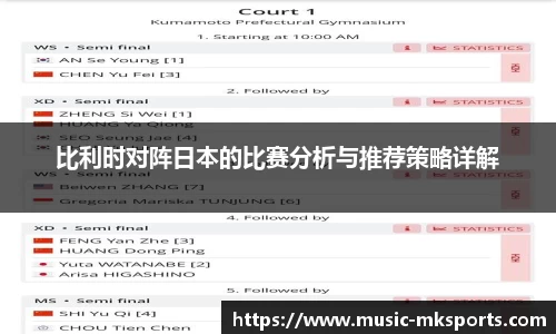 比利时对阵日本的比赛分析与推荐策略详解